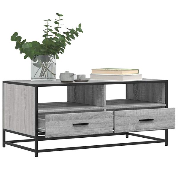 vidaXL Coffee Table Gray Sonoma Engineered wood and metal
