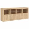 vidaXL Sideboard Sonoma oak Engineered wood, glass Large Sideboard
