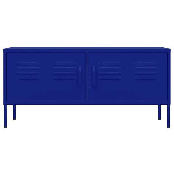 vidaXL TV Cabinet Navy Blue Steel 41.3 x 13.8 x 19.7 in TV Cabinet