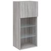 vidaXL TV Cabinet Grey Sonoma Engineered Wood, Glass Medium Modern