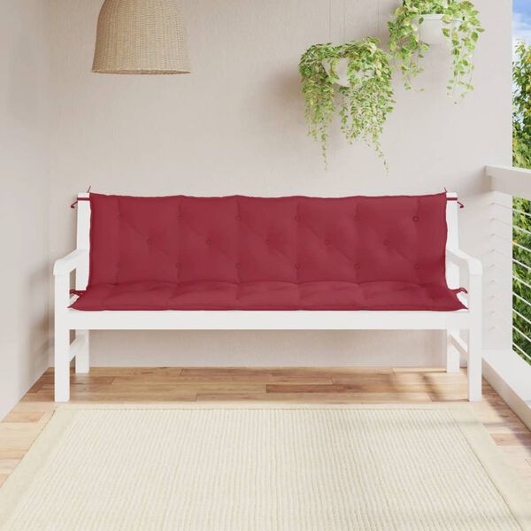 vidaXL Garden Bench Cushion Set of 2 Wine Red Oxford Fabric, Hollow Fiber