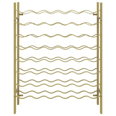 Front view of tall wooden wine rack frame