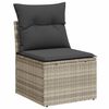 vidaXL Garden Sofa Set Light Grey PE Rattan Standard Adjustable Armrests