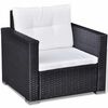 vidaXL Outdoor Furniture Set Black PE Rattan 6 Piece Modular