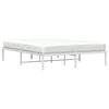 vidaXL Metal Bed Frame without Mattress White 63"x78.7"