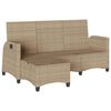 vidaXL Reclining Garden Sofa Beige PE Rattan Medium Adjustable Armrests