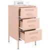 vidaXL Bedside Cabinet Pink Cold-rolled Steel Adjustable Feet