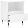 vidaXL Bedside Cabinet Set of 2 White Engineered wood, metal Standard