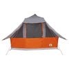 vidaXL Tipi Tent Grey and Orange 140.94 x 116.54 x 101.57 in Taffeta