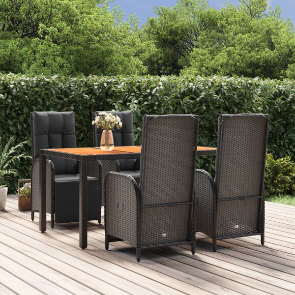 vidaXL Garden Dining Set Black