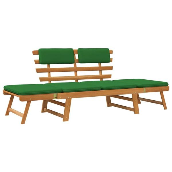 vidaXL Garden Bench Green, Brown Solid Acacia wood, Polyester Medium