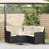 vidaXL Garden Sofa Black PE rattan Medium Removable Covers Garden Sofa