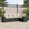 vidaXL Garden Sofa Set Black and Cream White