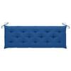 vidaXL Bench Royal Blue Cushion, Natural Wood Solid Eucalyptus Wood