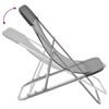 vidaXL Beach Chair Grey Textilene, Powder-coated Steel