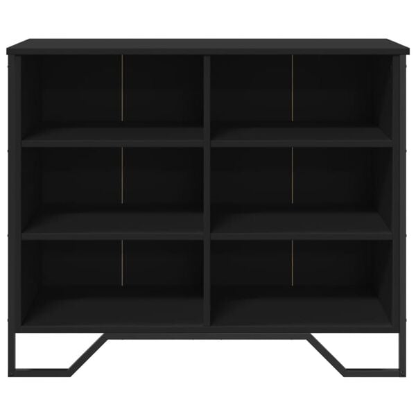 vidaXL Sideboard Black Engineered Wood, Metal Standard Sideboard