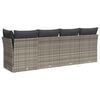 vidaXL Garden Sofa Grey PE rattan, powder-coated steel, polyester 4-seater