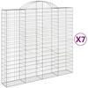 vidaXL Gabion Basket Set of 7 Silver Galvanized Iron Large Durable