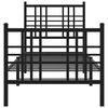 vidaXL Bed Frame Black Steel 29.5 x 75.0 in small single Bed Frame
