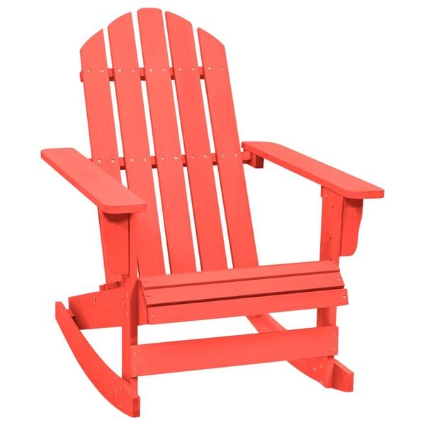 vidaXL Garden Rocking Chair Red Solid Fir Wood Medium Durable