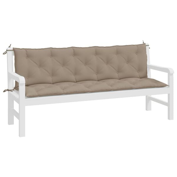 vidaXL Garden Bench Cushion Set of 2 Taupe Oxford fabric (100% polyester)