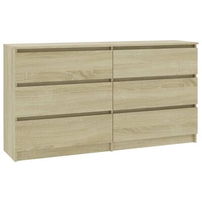 vidaXL Sideboard Sonoma Oak 55.1"x13.8"x29.9" Engineered Wood