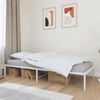 vidaXL Bed Frame White Steel 35 x 78.7 in Bed Frame Rectangular