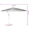vidaXL Garden Parasol Blue Polyester, steel, straw Large