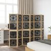 vidaXL Room Divider 6 Panels Brown and Black Solid Wood Paulownia