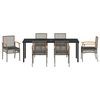 vidaXL Garden Dining Set 7 pcs Gray poly rattan