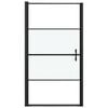 vidaXL Shower Door 39.4"x70.1" Half Frosted Tempered Glass Black