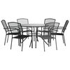 vidaXL Garden Chair Set Anthracite Powder-coated steel Medium Stackable