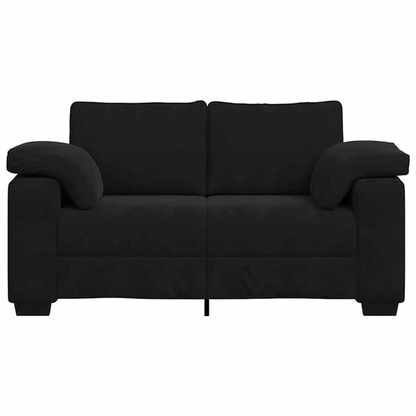 vidaXL Loveseat Sofa Black Velvet (100% polyester) Medium-Sized