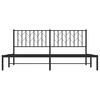 vidaXL Bed Frame Black Powder-Coated Steel Double Bed Frame