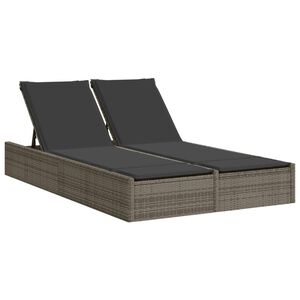 vidaXL Double Sun Lounger Gray