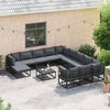 vidaXL Garden Sofa Set 13 pcs Black Aluminium