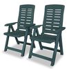 vidaXL Bistro Set Green Plastic Medium Foldable Bistro Set