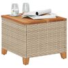 vidaXL Garden Table Beige and Brown PE rattan Medium