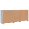 vidaXL Sideboard Concrete Grey Engineered Wood, Glass Large Sideboard