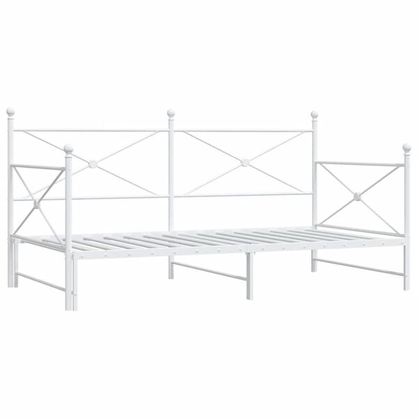 vidaXL Daybed With Trundle White Steel 39.4x78.7 in