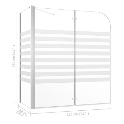 vidaXL Bath Enclosure 47.2"x26.8"x51.2" Tempered Glass Stripe
