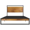 vidaXL Bed Frame Black Powder-coated metal, Melamine coated MDF Twin