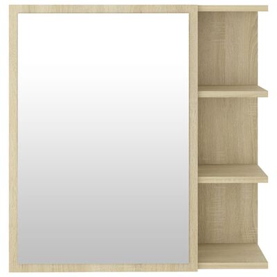 vidaXL Bathroom Mirror Cabinet Sonoma Oak 24.6"x8.1"x25.2" Chipboard