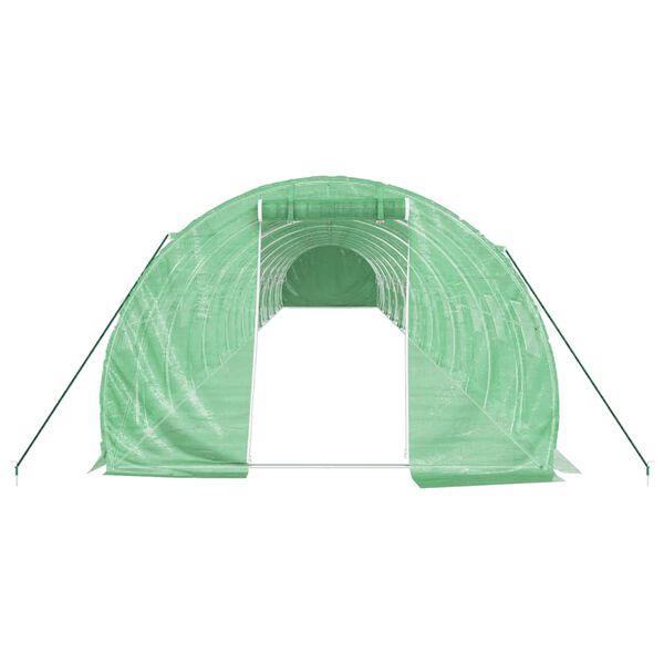 vidaXL Greenhouse Green Polyethylene, Galvanized Steel 581.3 sq ft