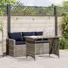 vidaXL Garden Dining Set Grey Poly Rattan 3-seater