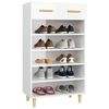 vidaXL Shoe Cabinet High gloss white Engineered wood Tall Shoe Cabinet