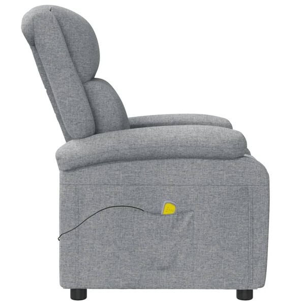 vidaXL Massage Recliner Light Gray Fabric