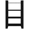 vidaXL Book Cabinet Black Solid Pine Wood Medium Book Cabinet