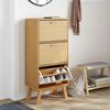 vidaXL Shoe Cabinet Brown Solid pine wood with a wax finish, engineered wood