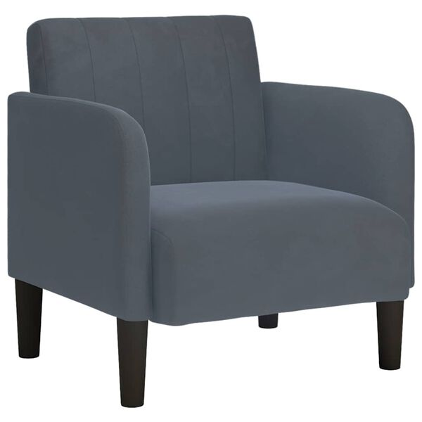 vidaXL Sofa Chair Dark Grey Velvet, Plywood Single Sofa Size Sofa Chair